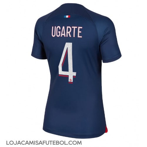 Camisa de Futebol Paris Saint-Germain Manuel Ugarte #4 Equipamento Principal Mulheres 2023-24 Manga Curta